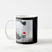 Cats Meme Funny Cat Selfie With Santa Hat Christma コーヒーマグカップ (左)