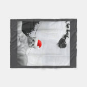 Cats Meme Funny Cat Selfie With Santa Hat Christma フリースブランケット (正面(横))