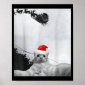 Cats Meme Funny Cat Selfie With Santa Hat Christma ポスター (正面)