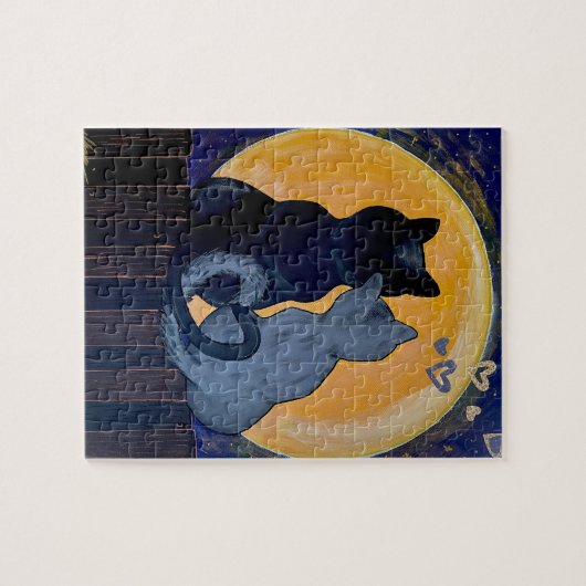 Cats moonlight ジグソーパズル (横)