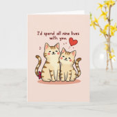Cats Nine Lives Love Card カード (黄色い花)