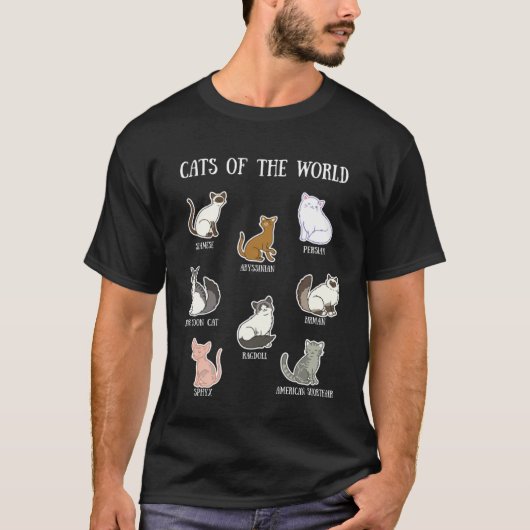 Cats Of The World Kitten  Feline Sphyx Persian Cat Tシャツ (正面)