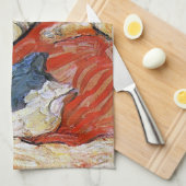 Cats on a red cloth、フランツ・マーク キッチンタオル (四つ折り)