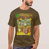 Cats on an Island Vacation in a Tiki Bar Tシャツ (正面)