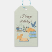 Cats on Books誕生日 ギフトタグ (正面)