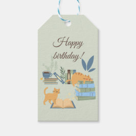 Cats on Books誕生日 ギフトタグ