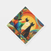 Cats on Bright and Colorful Background, スタンダードランチョンナプキン (角)