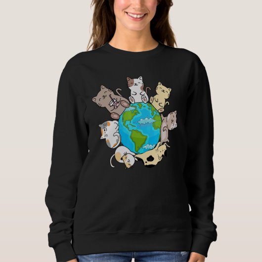 Cats On Earth I Cat Cats on Earth Cute Cats スウェットシャツ (正面)