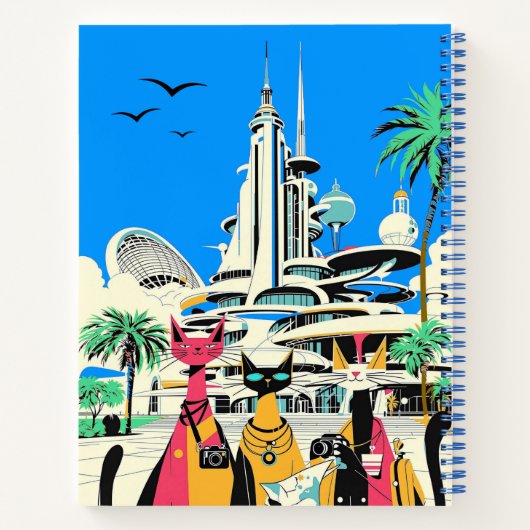 Cats on vacation Visit the Future Journal ノートブック (裏面)