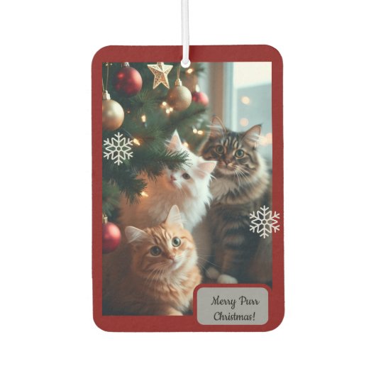 Cats Ornate Tree, Image Text, Customize,  カーエアーフレッシュナー (正面)