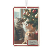 Cats Ornate Tree, Image Text, Customize,  カーエアーフレッシュナー (裏面)