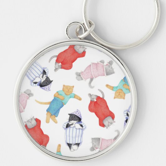 CATS PAJAMAS Premium Round Keychain キーホルダー (正面)