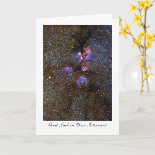 Cats Paw Nebula - Good Luck with Your Interview カード (黄色い花)