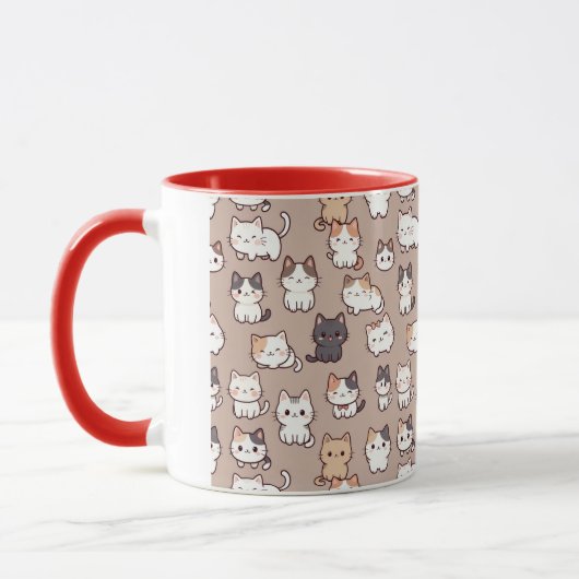 Cats Photo pattern, Mug マグカップ (左)