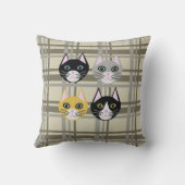 Cats plaid gray/cream クッション (裏面)