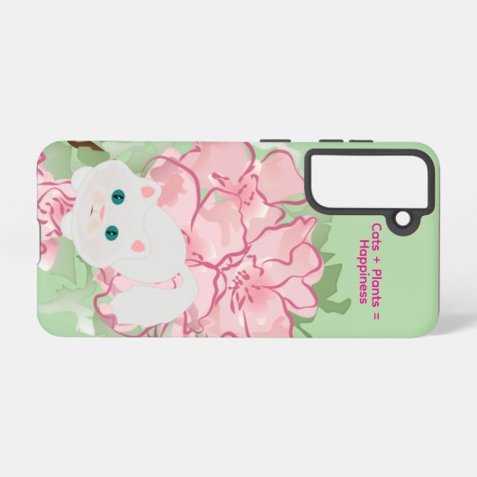 Cats & Plants Galaxy Case – Green Samsung Galaxyケース (裏面横)