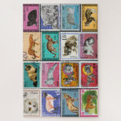 Cats Postage Stamps Collage Jigsaw Puzzle ジグソーパズル (縦)
