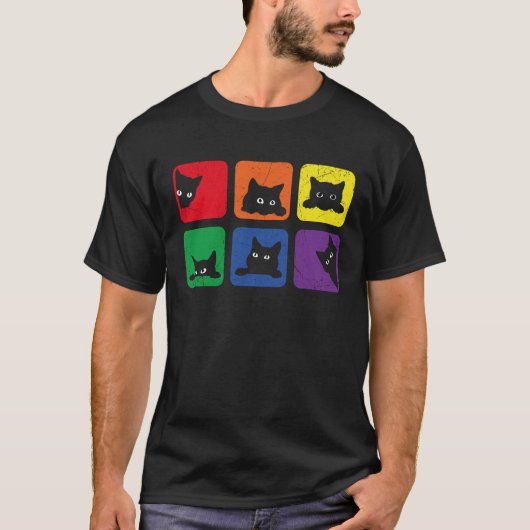 Cats Pride Cat  Lgbt Cat  LGBQ Purride Tシャツ (正面)