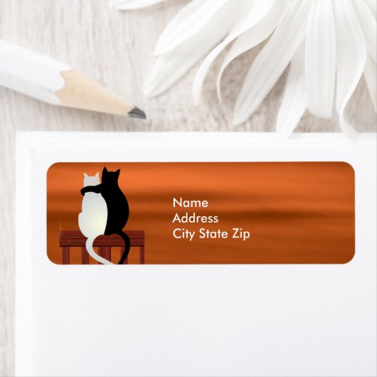 Cats Pumpkins Candles Halloween ラベル (インサイチュ)