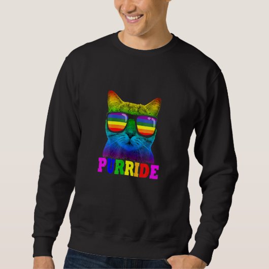 Cats Purride LGB Gay Pride Cat Dad  For Women Men スウェットシャツ (正面)