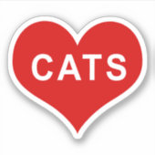 CATS Red Loveハートビニール シール (正面)