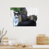 Cats Resting in a Banana Tree ポスター (キッチン)