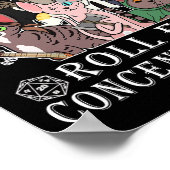 Cats Rpg Gamer Roll For Concentration D20 Dice Ner ポスター (角)