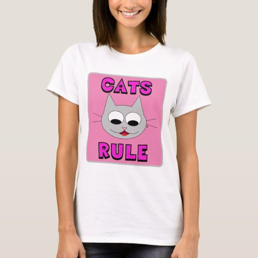 CATS RULEかわいい猫好きTシャツ Tシャツ (正面)