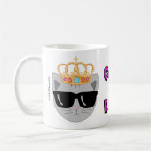 CATS RULE CROWN SUNGLASSES CAT -猫好き コーヒーマグカップ (左)