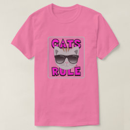 CATS RULE PINK かわいい猫好きtshirt Tシャツ