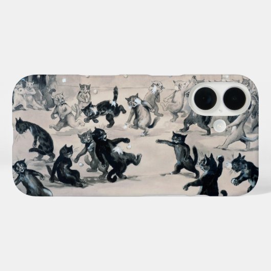Cats Snowball Fight, Louis Wain Case-Mate iPhoneケース (裏面 (横))