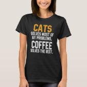 Cats Solves My Problems Coffee     Cat Kitty Women Tシャツ (正面)