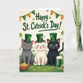 Cats St Catricks Day Fun Card カード (正面)