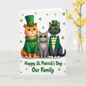 Cats St Patricks Day Family Card カード (黄色い花)