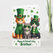 Cats St Patricks Day Faux Gold Card カード (正面)