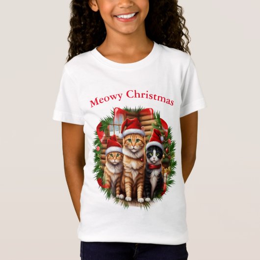 Cats Tシャツクリスマス Tシャツ (正面)