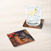 Cats Teaパーティーby Louis Wain Coaster スクエアペーパーコースター (インサイチュ)