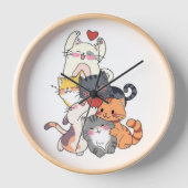 Cats Together Wall Clock 壁時計 (正面)