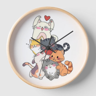 Cats Together Wall Clock 壁時計