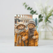 Cats Visiting the Colosseum in Rome シーズンポストカード (スタンド正面)