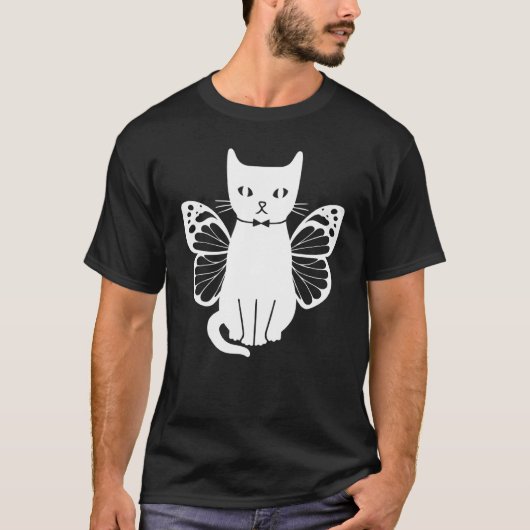 Cats With Butterflies Cute Cats Cat  I Cute Cat Tシャツ (正面)