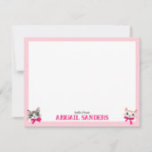 Cats with Pink Bows Note Card ノートカード (正面)