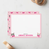 Cats with Pink Bows Note Card ノートカード (正面/裏面インサイチュ)