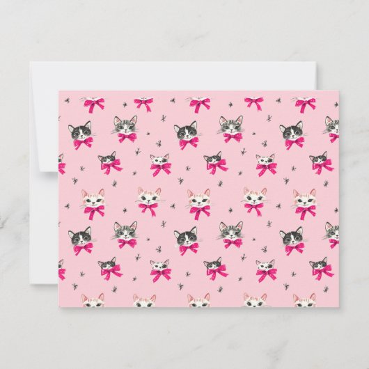 Cats with Pink Bows Note Card ノートカード (裏面)
