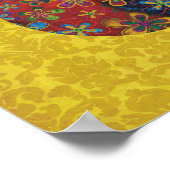 cats with sunflowers canvas print ポスター (角)