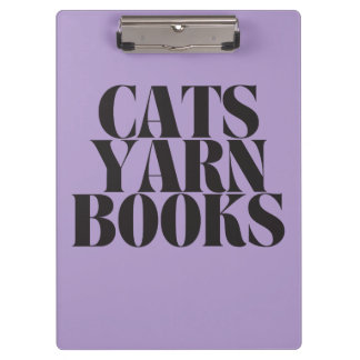 Cats Yarn Books Purple Background Gift  クリップボード
