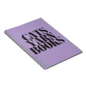 Cats Yarn Books Purple Spiral Notebook ノートブック (右側)