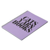 Cats Yarn Books Purple Spiral Notebook ノートブック (左側)