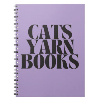Cats Yarn Books Purple Spiral Notebook ノートブック