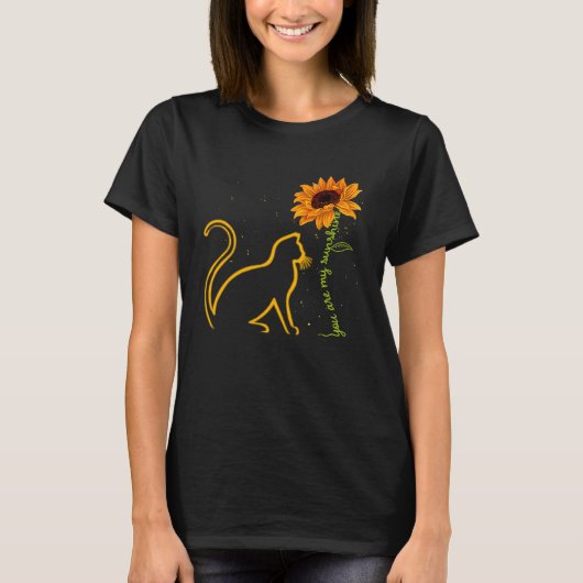 Cats You My Sunshine Cute Kitten Sunflower Cat Tシャツ (正面)